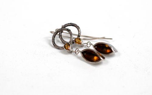 statement gold, silver and citrine earrings by ruth hollick