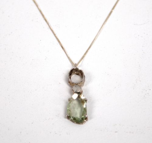 green amethyst silver pendant necklace by ruth hollick