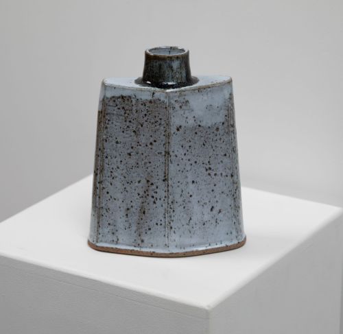 wood ash & tenmoku bottle vase by Peter humpherson