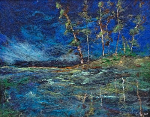 loch maree blue pines by moy mackay