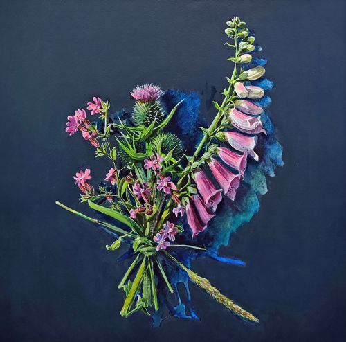 votive offering no.141, thistle, campion, foxglove by kirsty lorenz