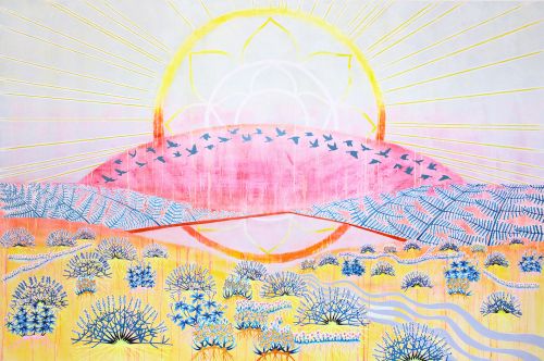 lochan an aoleann, ardnamurchan (heather, bog asphodel, tormentil, stonecrop, waterlily) by kirsty lorenz