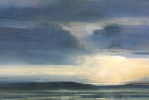 clearing sky over corryvreckan from ardnish by zarina stewart-clark