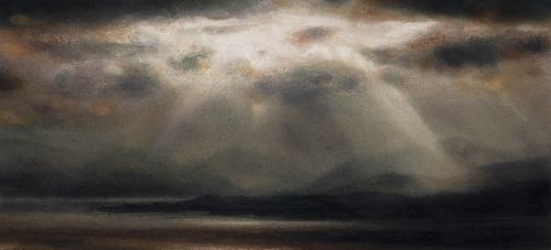 last light loch sunart with oronsay and canna by matthew draper