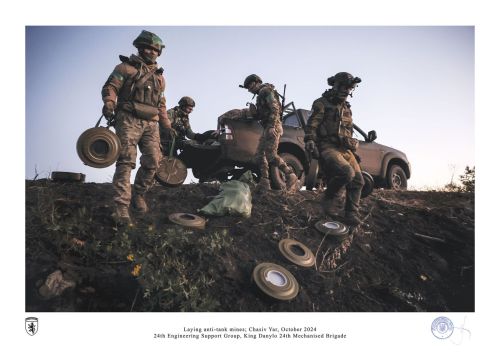 Laying anti-tank mines; Chasiv Yar, October 2024 by ivan petrychak