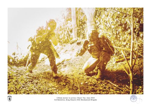 120mm mortar in action; Chasiv Yar, June 2024 by ivan petrychak