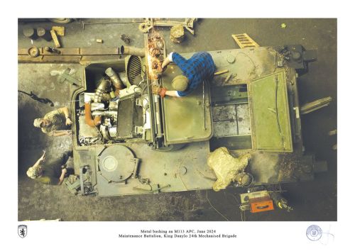 Metal bashing an M113 APC, June 2024 by ivan petrychak