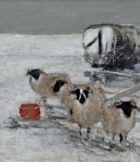 sheep in snow by ruth o'dell