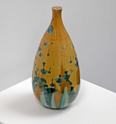 yellow crystalline vase by Maggie zerafa