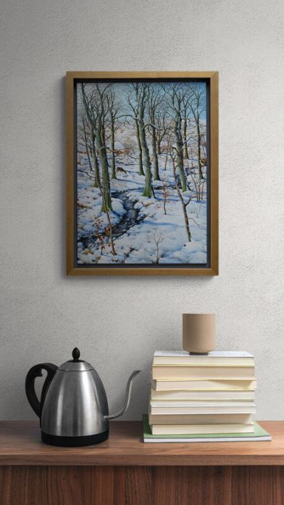 winter woodland - with roe by colin woolf