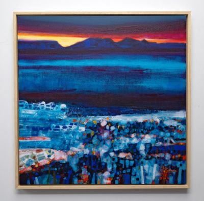 rum and eigg, evening sky by penny godlington