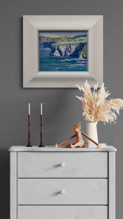 sunlit cliffs towards pennan, Aberdeenshire by Cara Mckinnon Crawford