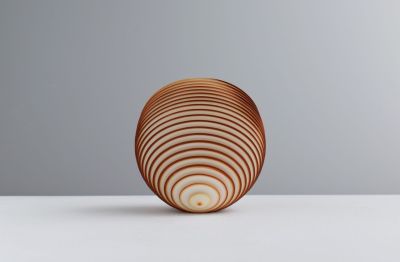 Small Rust Orange Floating Bowl by nicholas lees