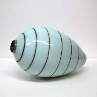 striped oblong vessel by tricia thom