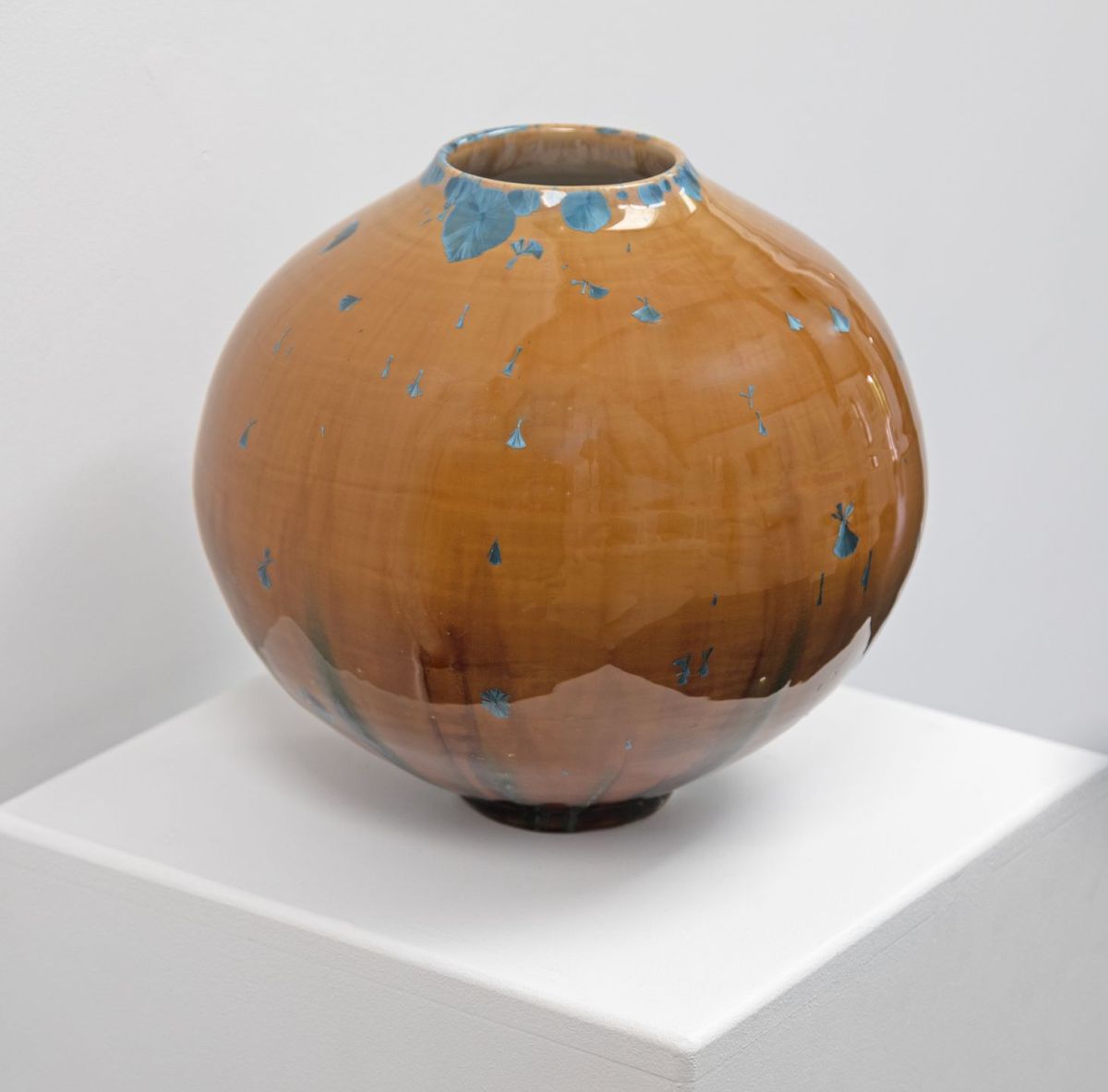 amber crystalline vase by Maggie zerafa