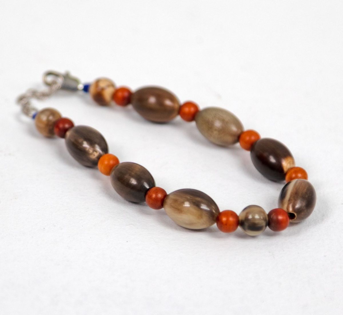 Scottish stag horn and tagua nut bracelet by nicoletta George