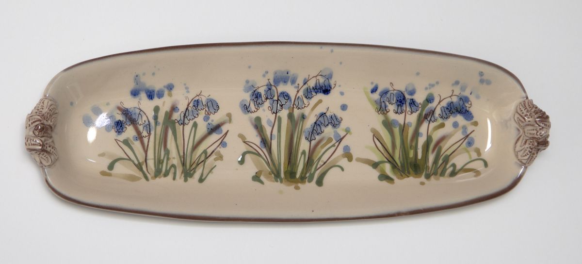 long bluebell oblong platter by michelle lowe