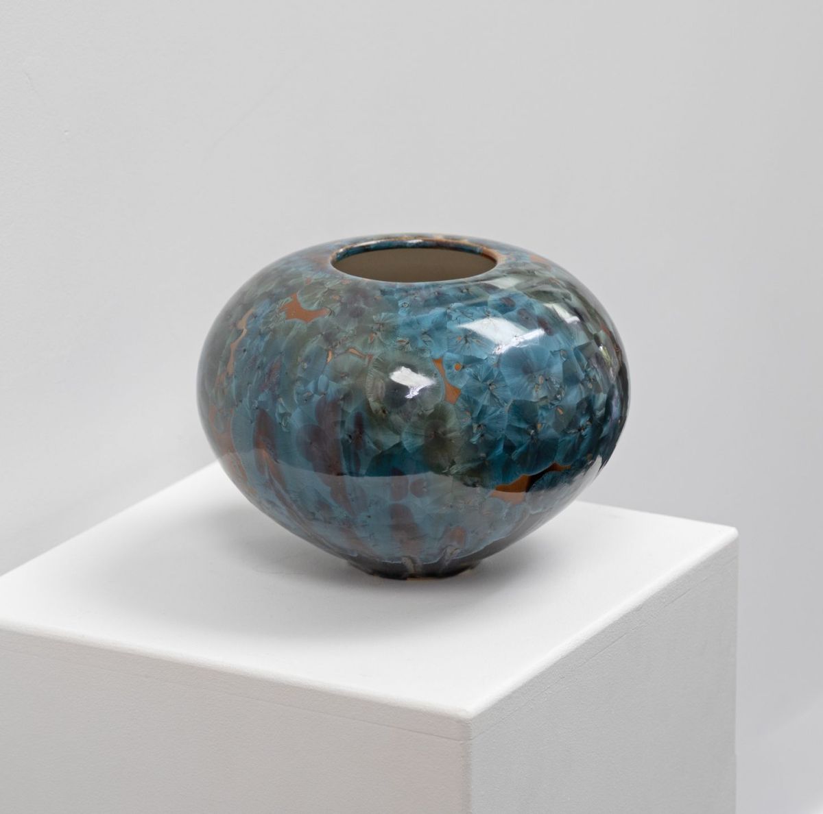 brown crystalline vase by Maggie zerafa