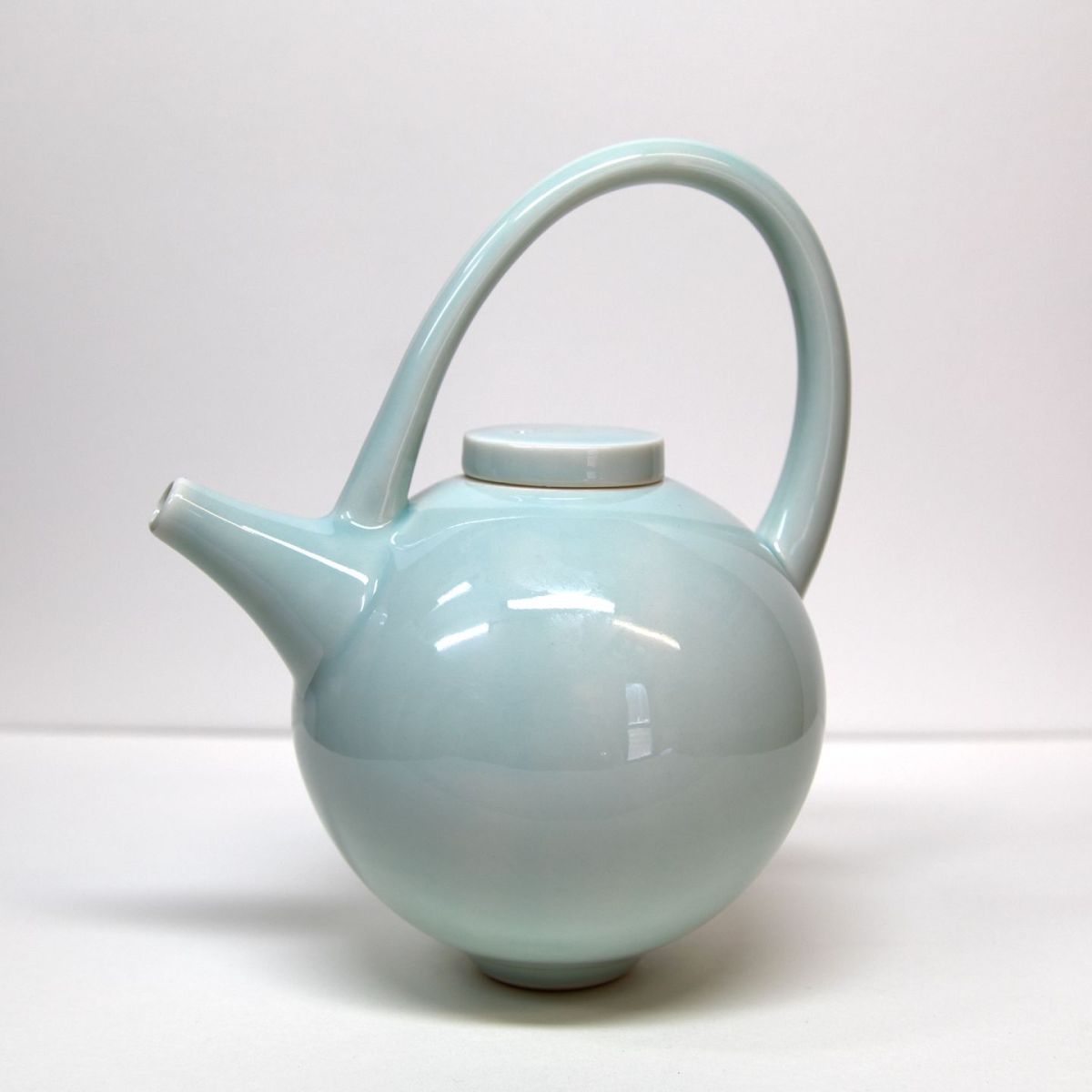 small blue teapot by tricia thom