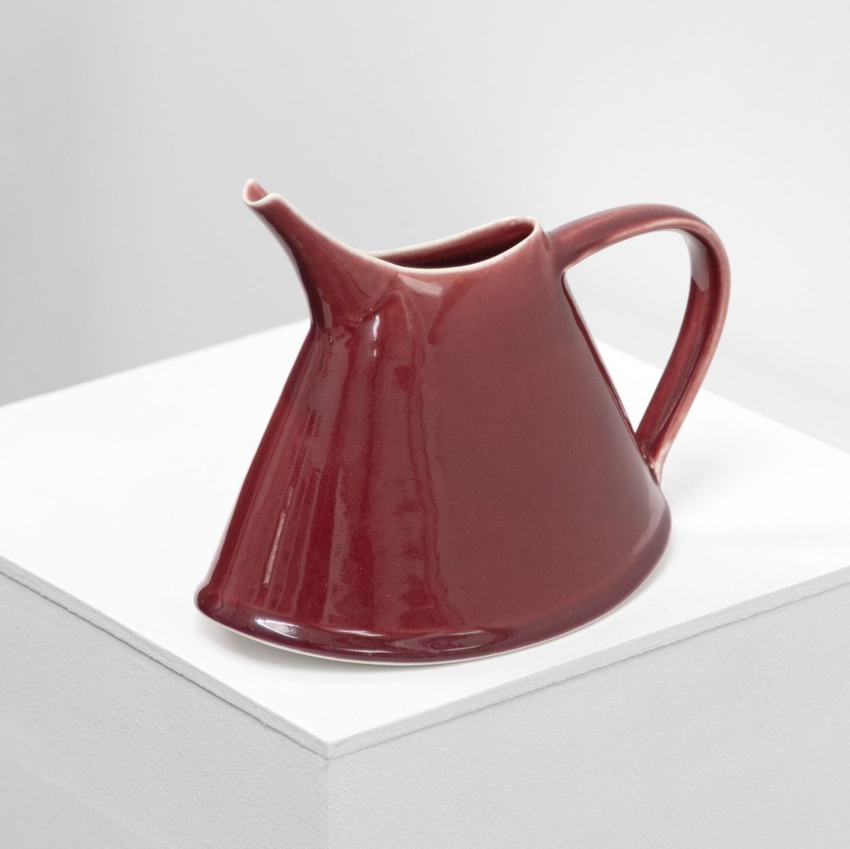large red oval jug by tricia thom